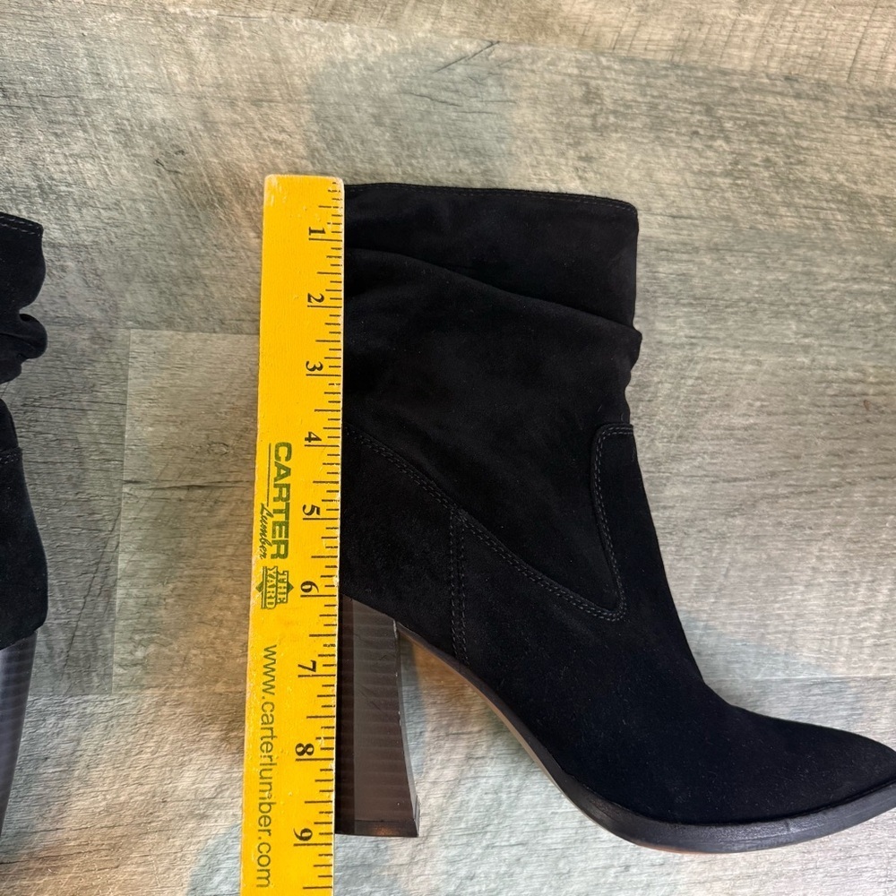 Vince Camuto Women's Crethana Black Suede Boots Size 8.5 Pointed Toe Block Heel - Picture 12 of 16